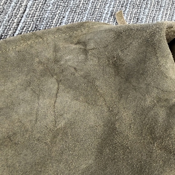 World Market Olive Leather/Suede Shoulder Bag - Picture 4 of 12